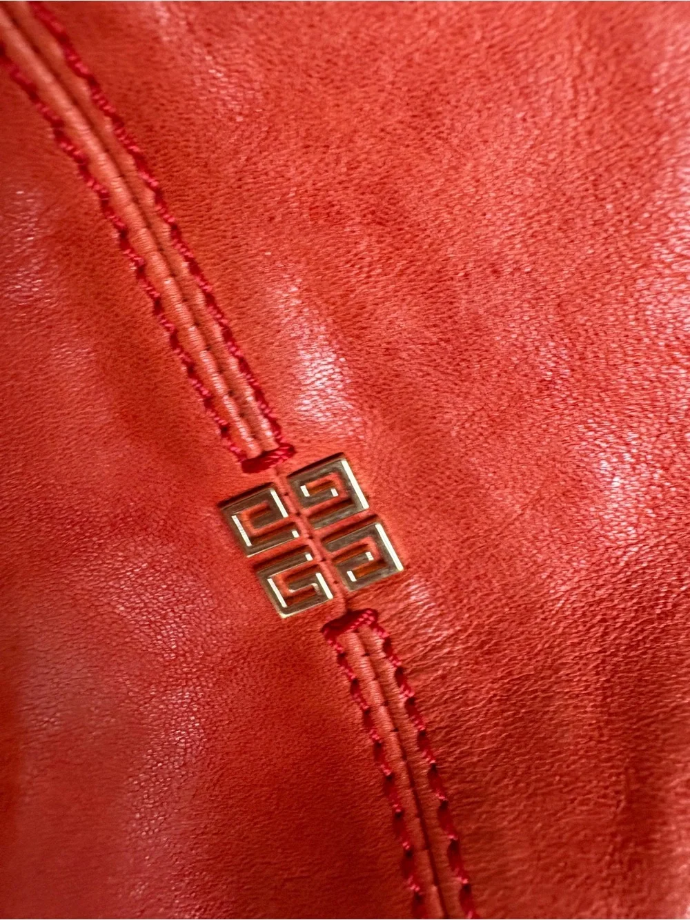 Givenchy Brick Red Leather Hobo Shoulder Bag